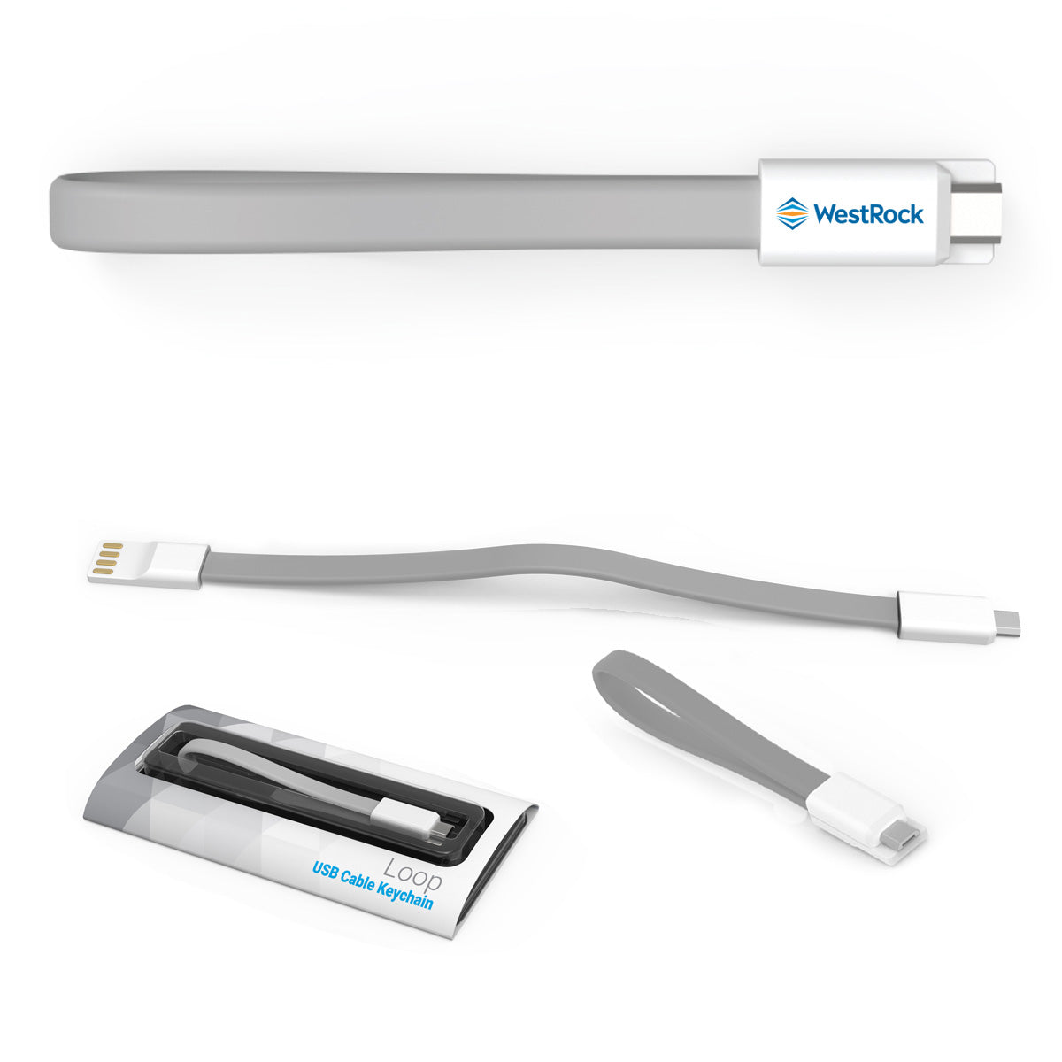 50 POWERSTICK MAGNETIC KEY LOOP MICRO USB CABLES WITH YOUR LOGO