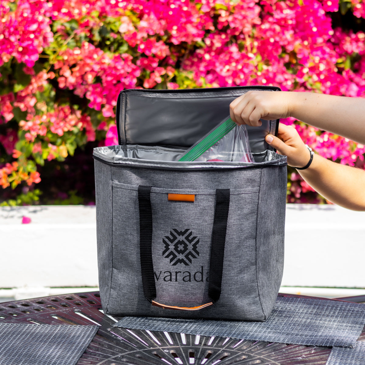 25 Huntington Heathered Cooler Tote Bag with your Logo