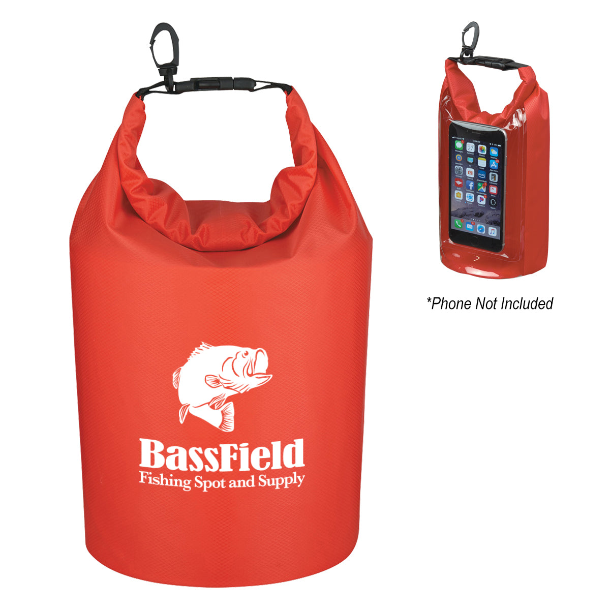 50 Waterproof Drybags with Window Printed with your Logo
