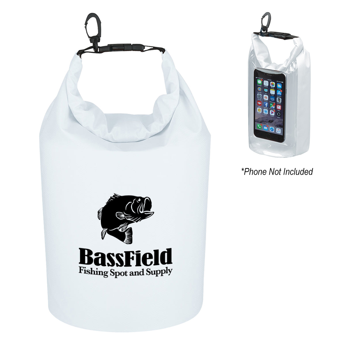 50 Waterproof Drybags with Window Printed with your Logo