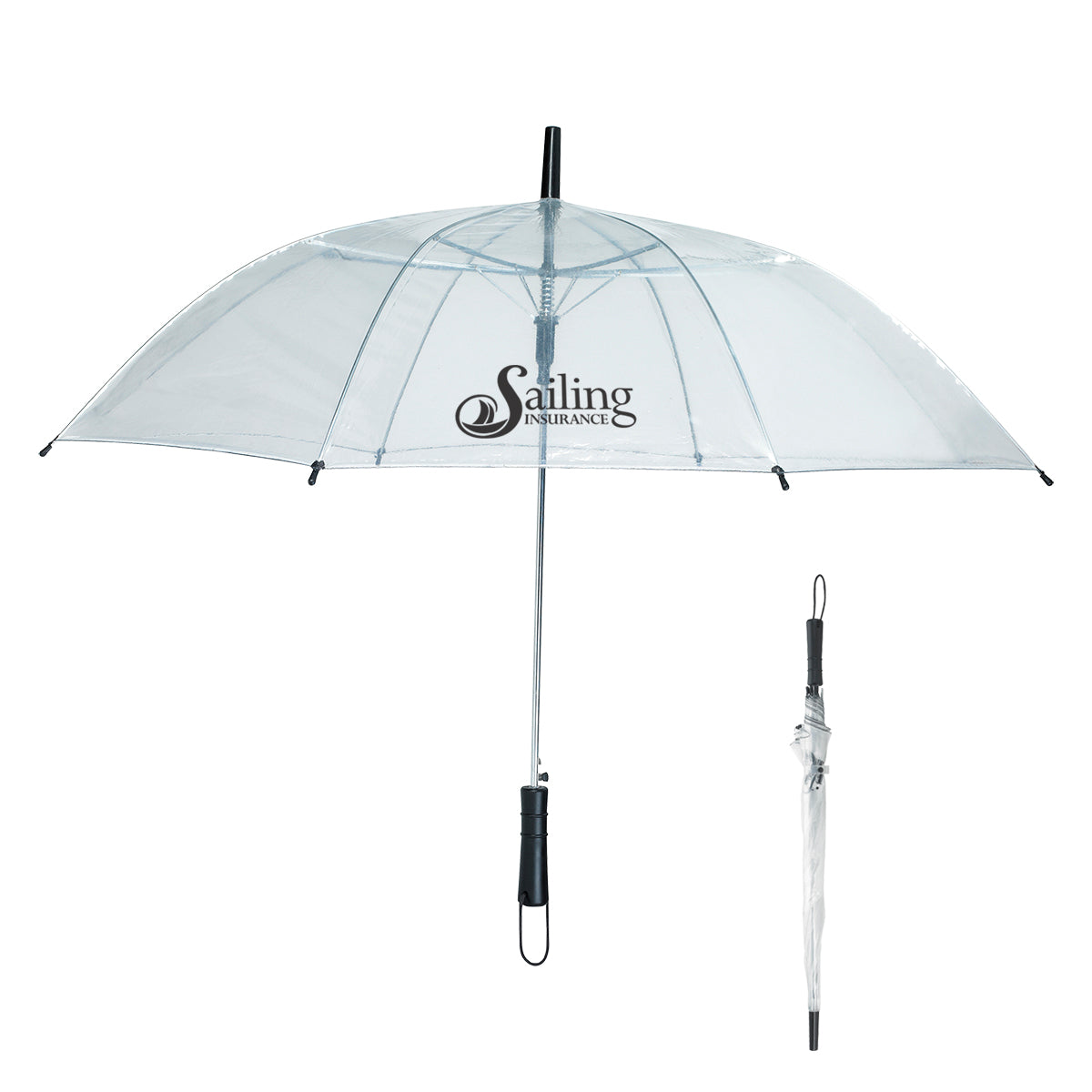25 units of 46" ARC CLEAR UMBRELLA WITH YOUR LOGO
