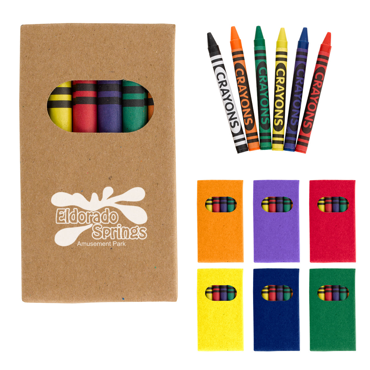 250 6-PIECE CRAYON SETS WITH YOUR PARTY MESSAGE