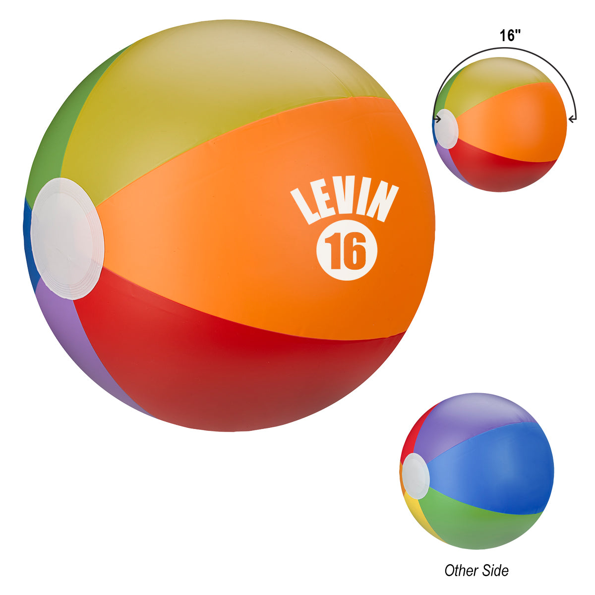 150 Rainbow 16 inch Beach Ball Printed with your Logo