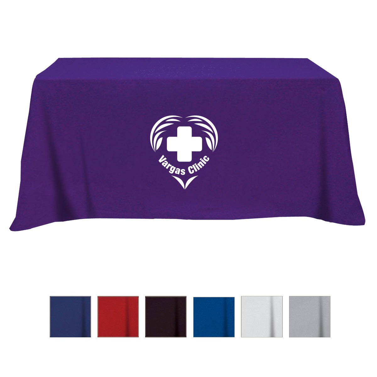 2   FLAT POLY/COTTON 4-SIDED TABLE COVER - FITS 6' STANDARD TABLE