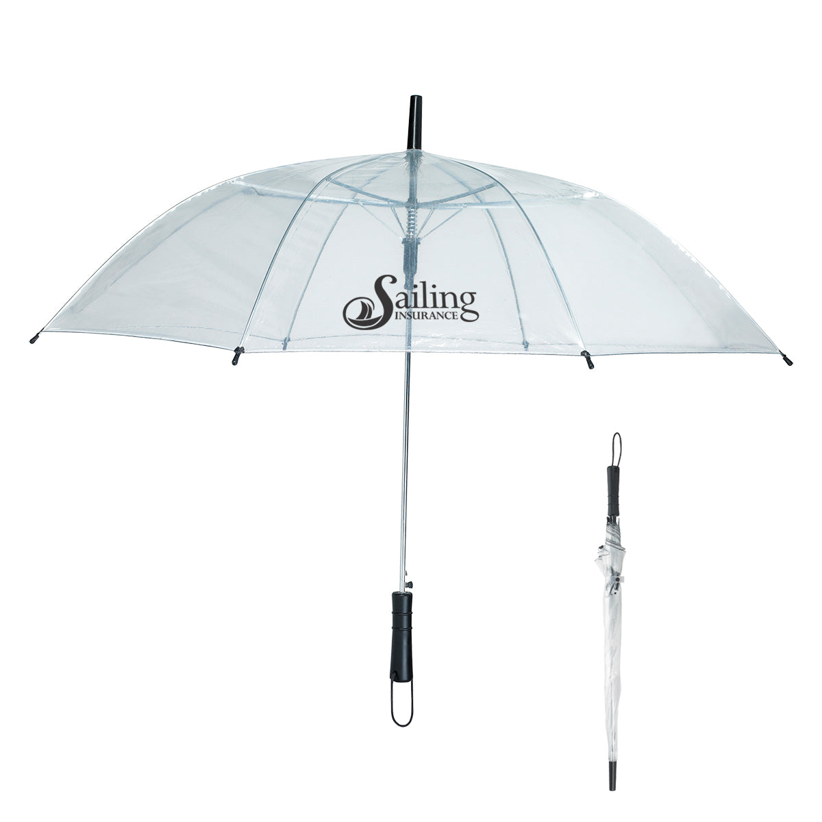 25 units of  46" ARC CLEAR UMBRELLA WITH YOUR LOGO