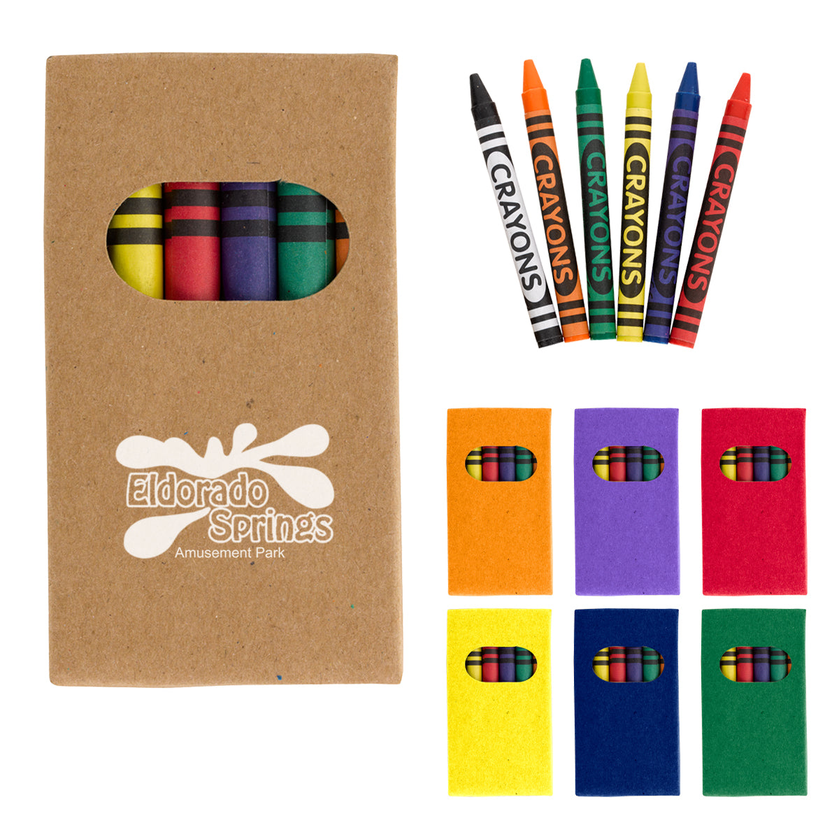 250  6-PIECE CRAYON SETS WITH YOUR PARTY MESSAGE