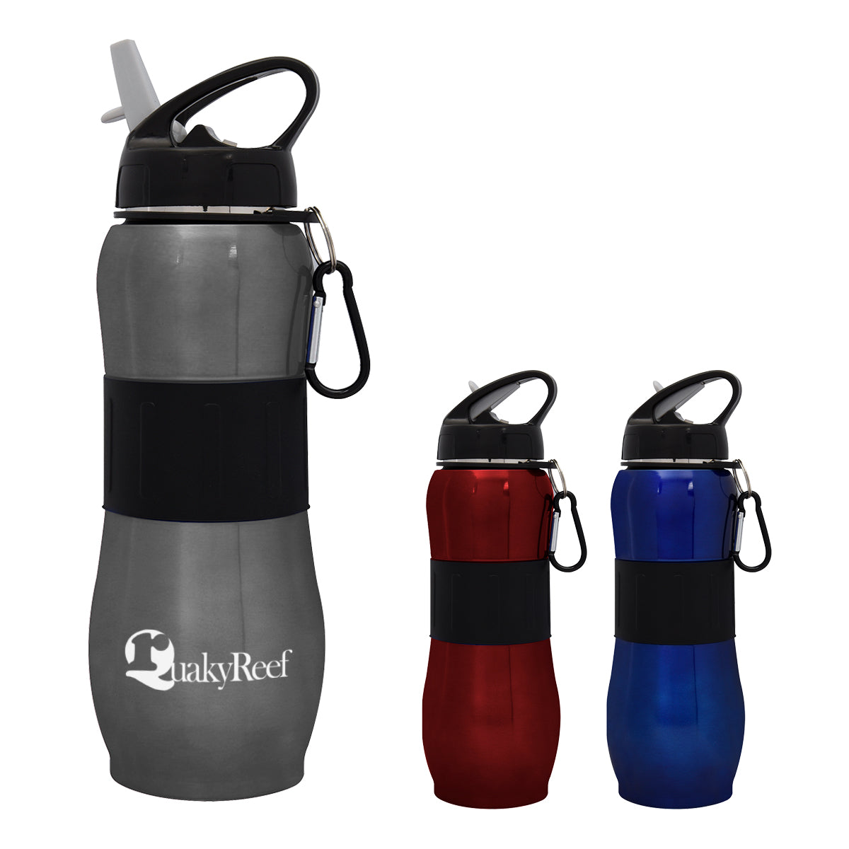 36  UNITS  28 OZ. SPORT GRIP STAINLESS STEEL BOTTLES WITH  YOUR LOGO